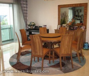Mebel Minimalis Set Kursi Makan Jok Sandaran Kayu Jati