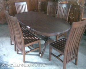 Mebel Palembang Set Kursi Meja Makan Minimalis Kayu Jati Balero