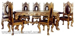 Mebel Ukiran Mewah Set Kursi Meja Makan Jepara