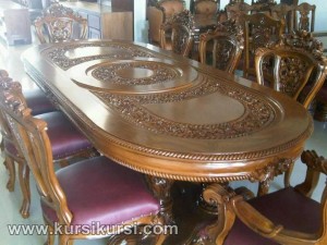Mebel Ukiran Set Kursi Makan Kayu Jati Jepara