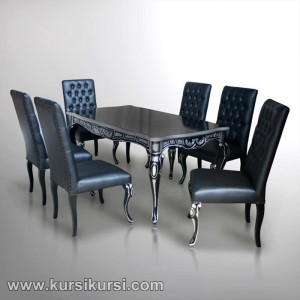 Model Terbaru Set Kursi Makan Ukir Silver Jepara