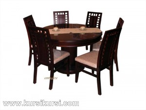 Set Kursi Makan Meja Bundar 6 Kursi Minimalis
