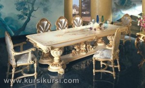 Set Kursi Meja Makan Mewah Duco Putih