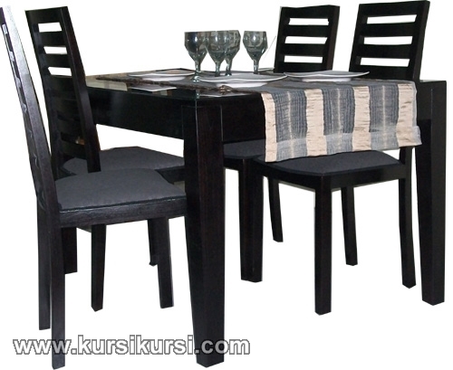 Set Kursi Meja Makan Minimalis 4 Kursi Black Doff