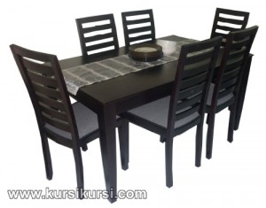 Set Kursi Meja Makan Minimalis 6 Kursi Black Doff