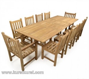 Garden Furniture Set Kursi Taman 8 Kursi Jati Solid