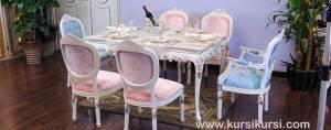 Kursi Makan Pelangi Ukir Duco Putih
