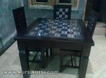 Mebel Jepara Set Kursi Meja Makan Minimalis Ukir Dadu Kode ( KKS 192 )
