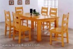 Set Kursi Meja Makan Minimalis Jati Jepara 6 Kursi Kode ( KKS 413 )