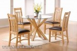 Set Kursi Meja Makan Minimalis Kayu Jati Minimalis Kode ( KKS 421 )