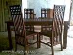 Set Kursi Meja Makan Minimalis Kotak Lubang Kode ( KKS 426 )
