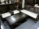 Set Kursi Tamu Jati Model Ukir Minimalis Daun Kode ( KKS 670 )