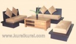 Set Kursi Tamu Minimalis Blok Kayu Jati Model Sofa Kode ( KKS 689 )